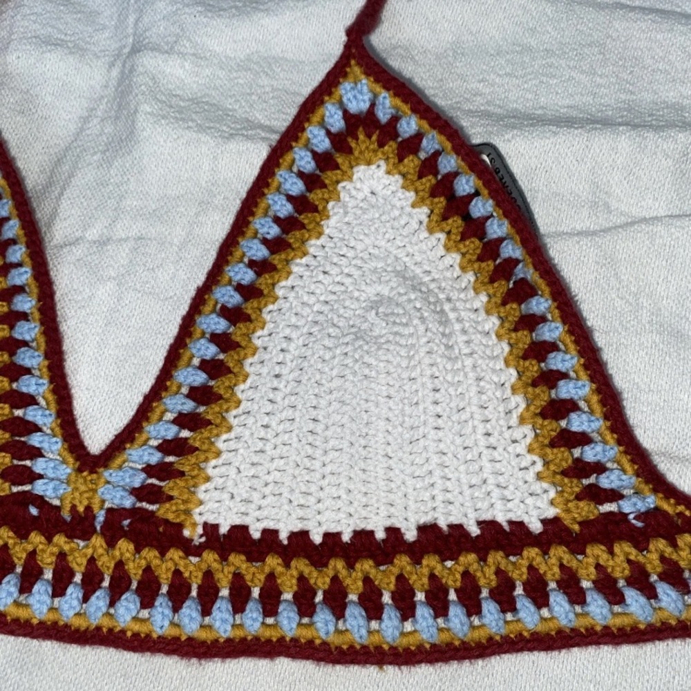 Forever 21 Crochet Bikini Top Size M Festival Wear - Picture 2 of 8